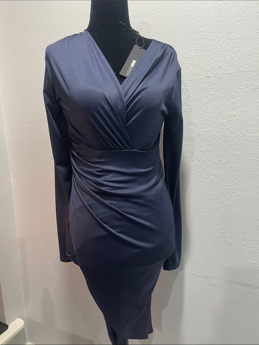 Fashion Nova Eyes On Me Ruched Midi Dress Ruched Maxi Dress in Purple Size Small